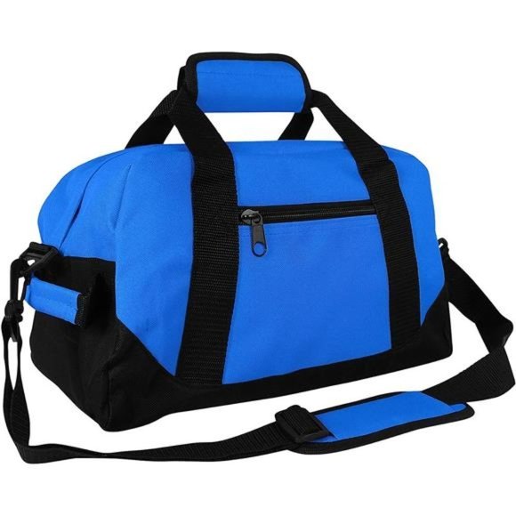 14" Small Duffle Bag Two Toned Gym Travel Bag Royal Blue